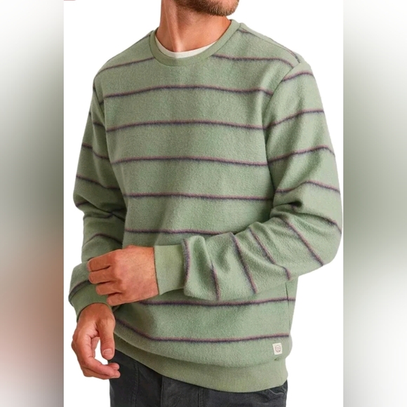 Marine Layer MensGreen Crewneck Stripe Sweatshirt Size XL